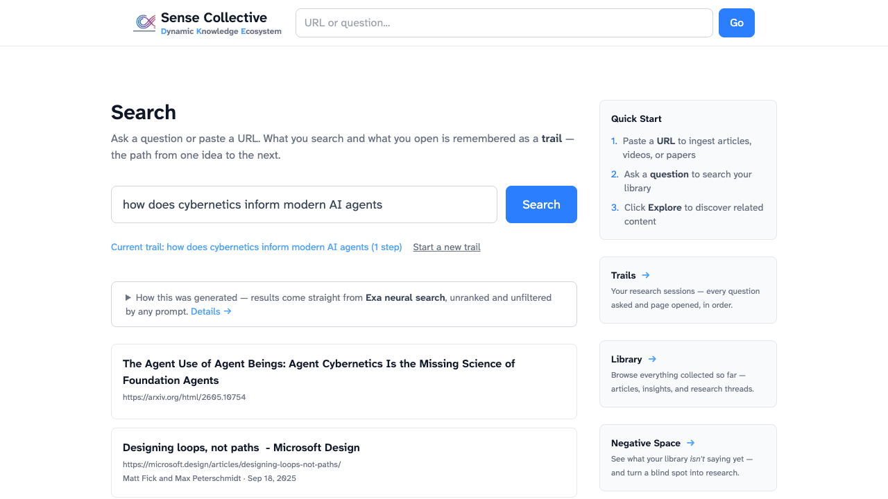 Live search results
